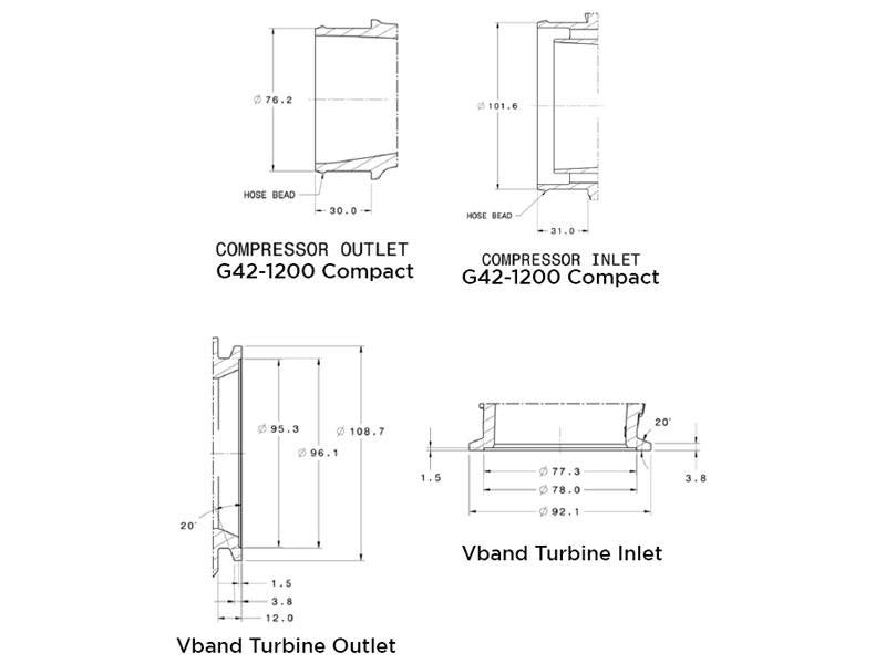 Garrett G42-1200 V-Band Inlet/Outlet 1.01a/r