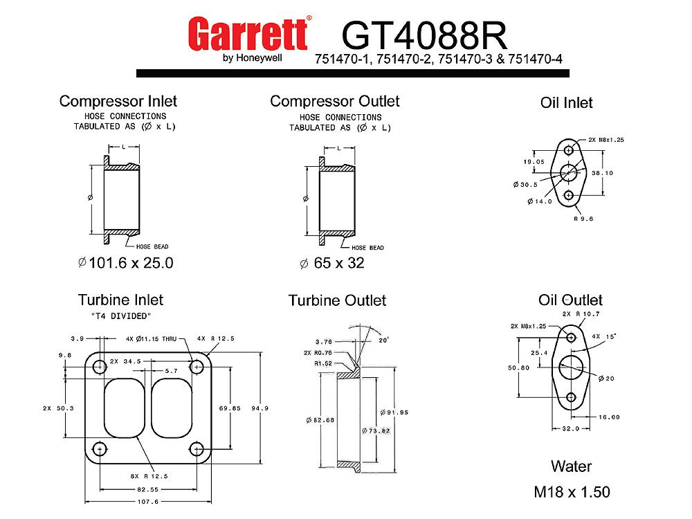 Garrett GTX4088R Turbocharger T3 V-Band